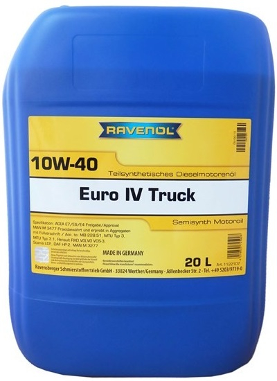 Моторное масло RAVENOL 4014835725928 EURO IV Truck 10W-40 20л RAVENOL 4014835725928