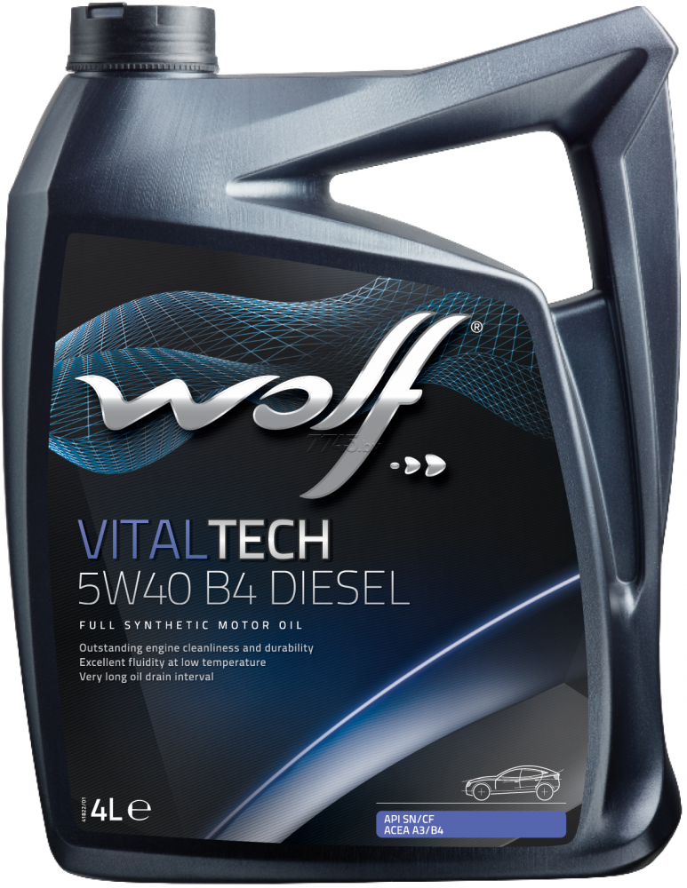 Масло моторное Wolf Вольф VitalTech B4 DIESEL 5W-40 4л 261164 WOLF 261164