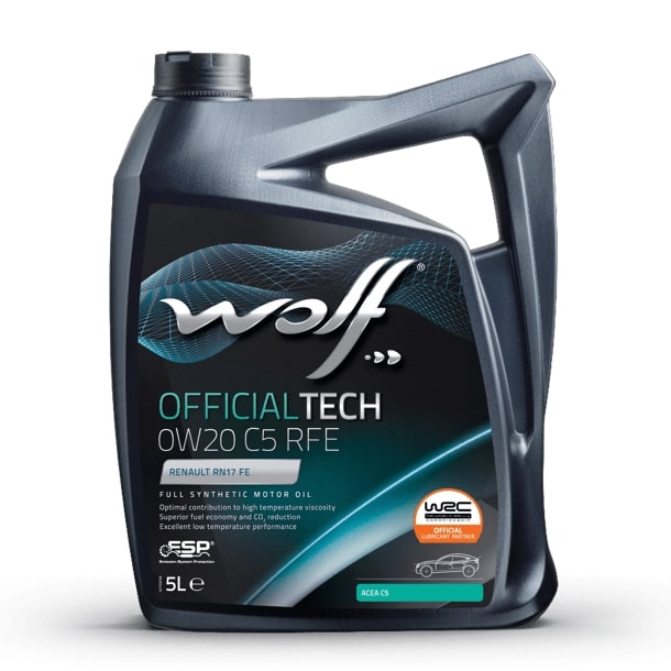 Масло моторное Wolf Вольф OfficialTech C5 RFE 0W-20 656355 5 л WOLF 656355