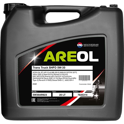 Масло моторное Areol Trans Truck SHPD 5W-30 20 л AREOL 5W30AR023