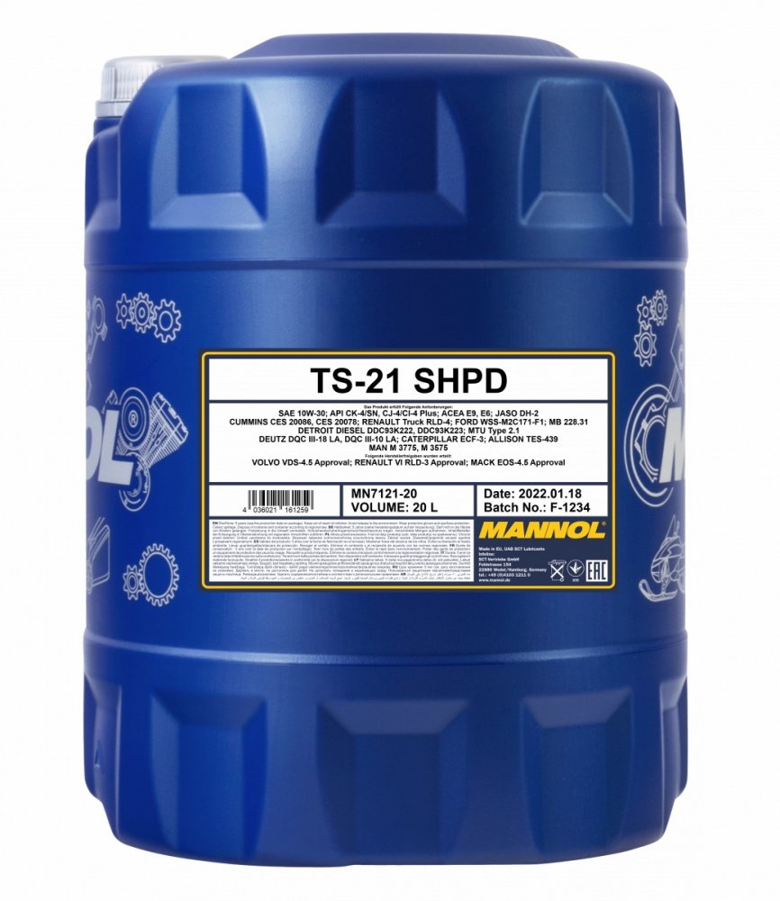 Масло моторное Mannol TS-21 SHPD 10W-30 20 л MANNOL 57261
