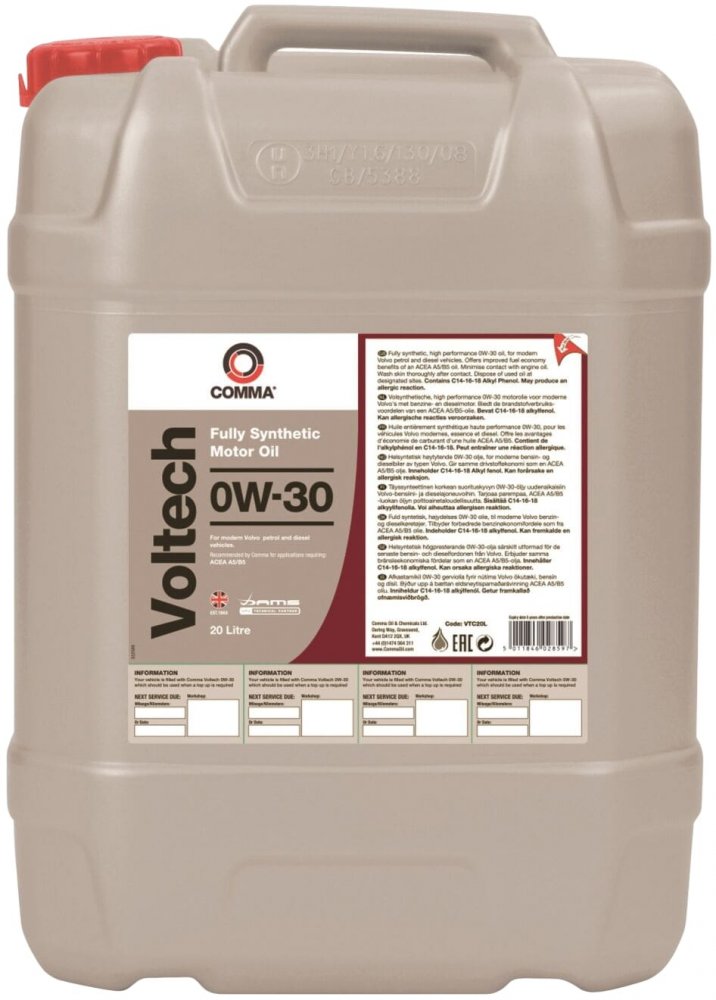 Масло моторное Comma Комма Voltech 0W-30 VTC20L 20 л COMMA VTC20L