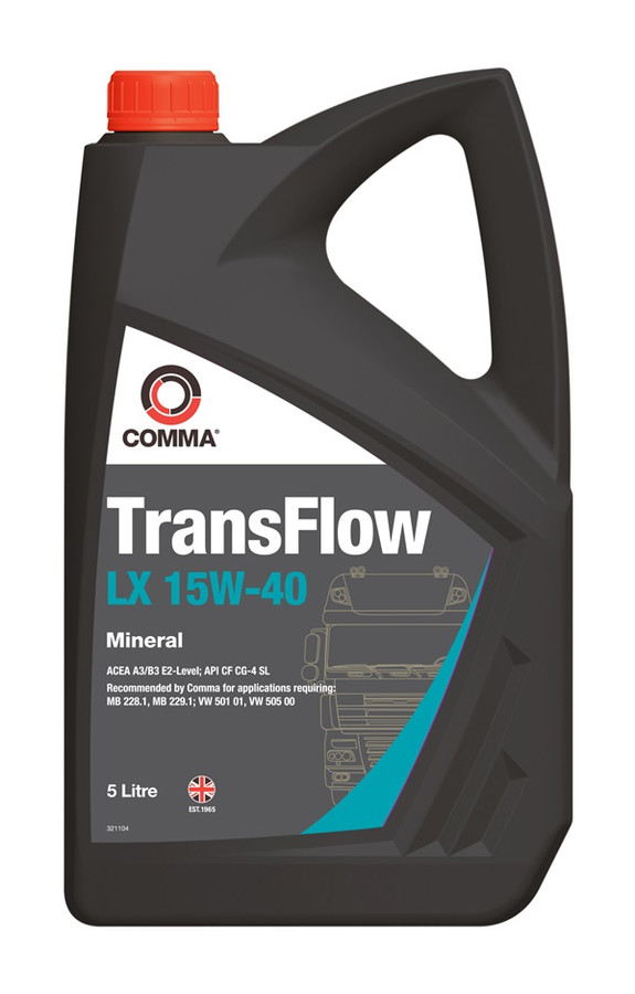 Масло моторное Comma Комма TransFlow LX 15W-40 5л TFLX5L Comma TFLX5L
