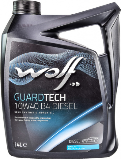 Масло моторное Wolf Вольф GuardTech B4 DIESEL 10W-40 4л 231264 WOLF 231264