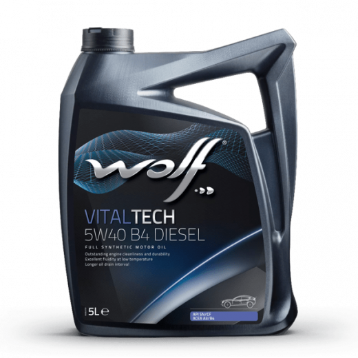 Масло моторное Wolf Вольф VitalTech B4 DIESEL 5W-40 5л 261165 WOLF 261165