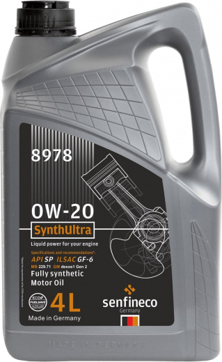 Масло моторное Senfineco SynthUltra 0W-20 SP GF-6A 4 л SENFINECO 8978