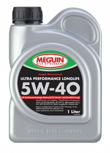 Моторное масло Meguin MEGOL ULTRA PERFORMANCE LONGLIFE 5W-40 1л MEGUIN 4361